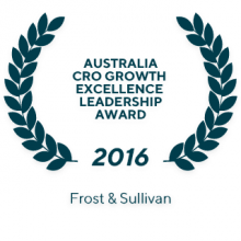 2016 Frost & Sullivan Australia CRO Growth Excellence Leadership Award